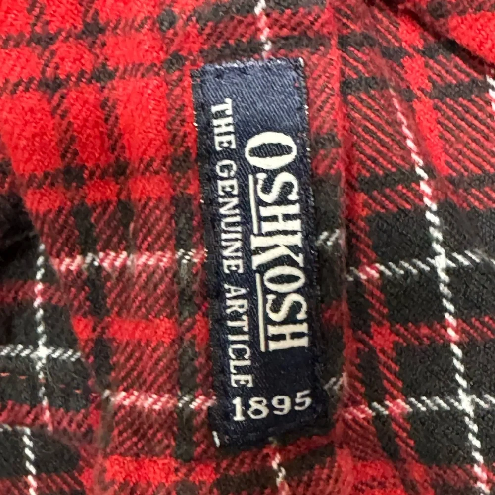 OshKosh B'gosh Flannel Shirt Button Up Long‎ Sleeve Boys 18 Month Red Casual